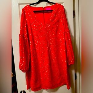 Cleme Silk Dress Ruby Red Metallic